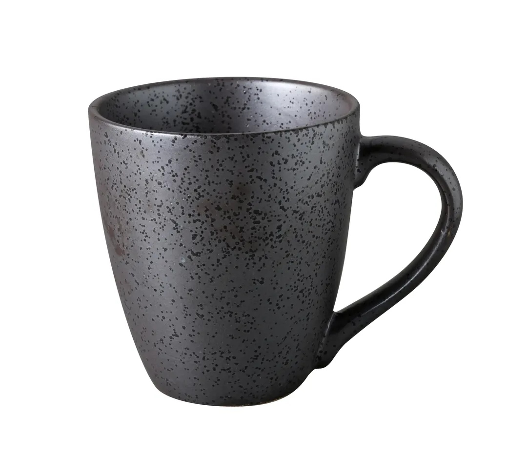 Yanco DB-012 - Black China Mug, 3"5/8 x 4", 12 oz, Bronze, Dishwasher & Microwave Safe - 1 Dozen