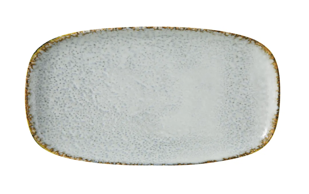 Yanco IB-213 Iris Blue Oval China Plate, 12.875" x 7" x 1", Dishwasher & Microwave Safe - 1 Dozen