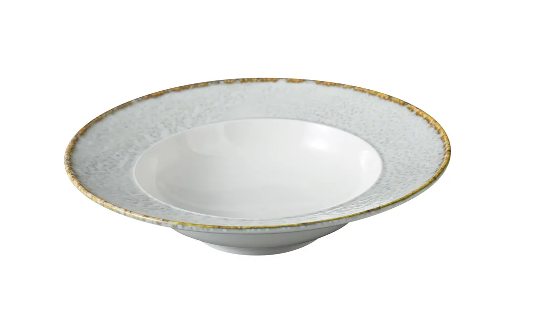 Yanco IB-408 Iris Blue Soup Plate, 8"5/8" Dia x 2" H, 10 oz, China, Dishwasher Safe - 1 Dozen