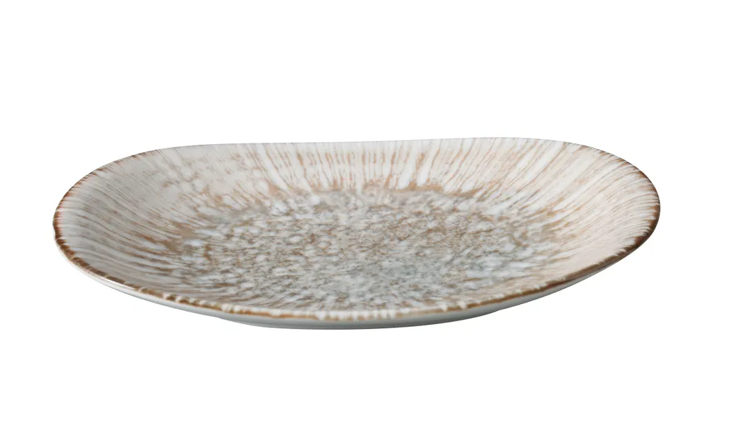Yanco LE-409 - China Plate, 9"1/8 x 4"7/8 x 1"1/4, White/Brown, Dishwasher & Microwave Safe - 1 Dozen