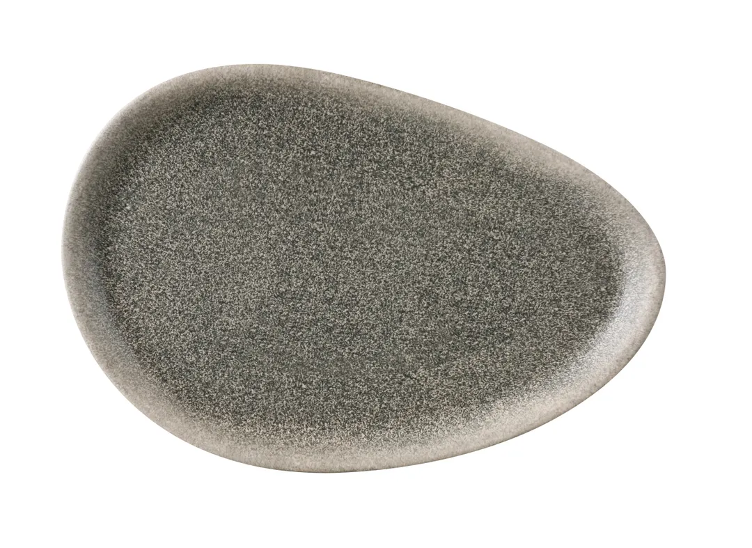 Yanco MI-214 - Oval Plate, 14" x 9 3/4" x 1", Gray Melamine, Dishwasher Safe - 1 Dozen