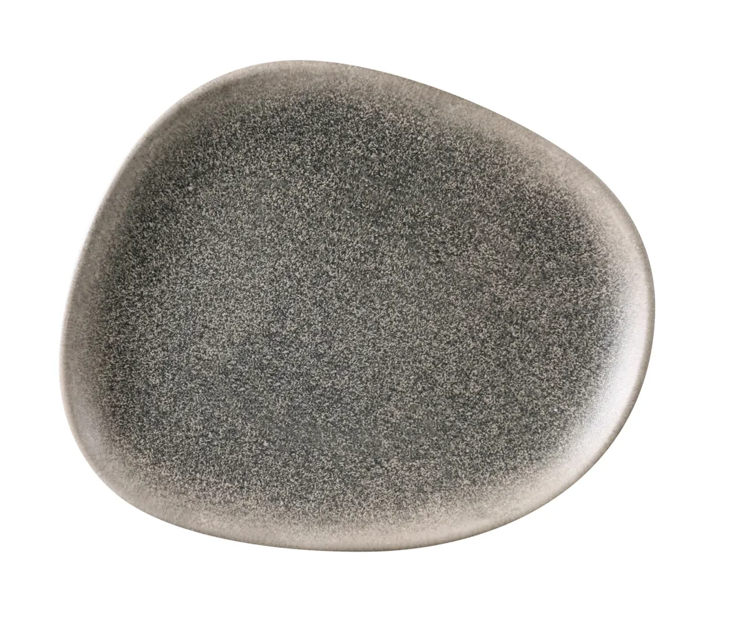 Yanco MI-312 - Gray Melamine Plate, 12" x 10" x 1¼", Dishwasher Safe, Break‑Resistant - 1 Dozen