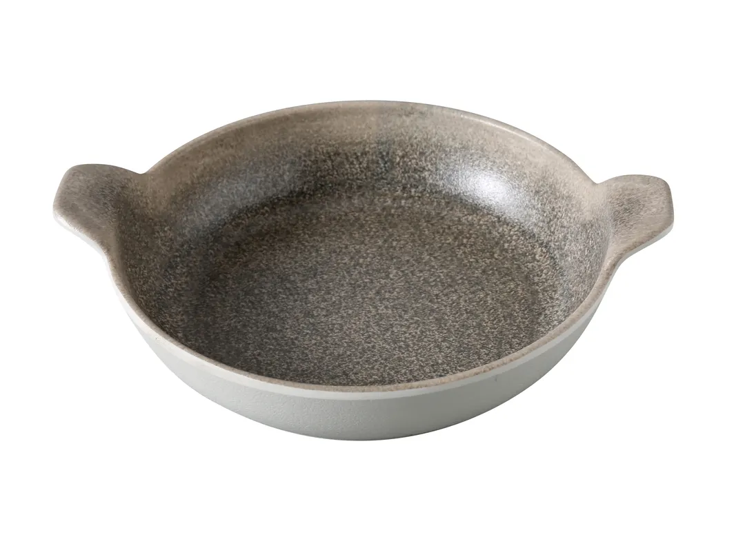 Yanco MI-509 Gray Melamine Bowl with Handle, 9" x 7" x 1¾", 24 oz, Dishwasher Safe - 1 Dozen