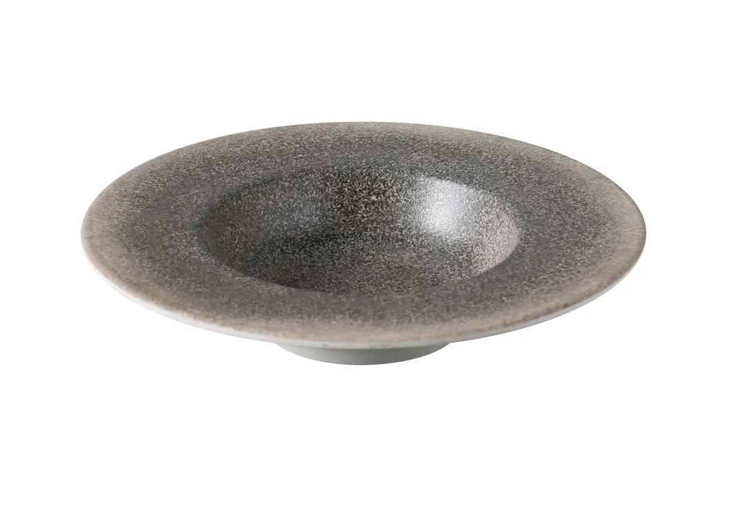 Yanco MI-709 - Gray Melamine Dessert Plate, 9 1/4" x 5" x 1 7/8", 10 oz, Break‑Resistant - 1 Dozen