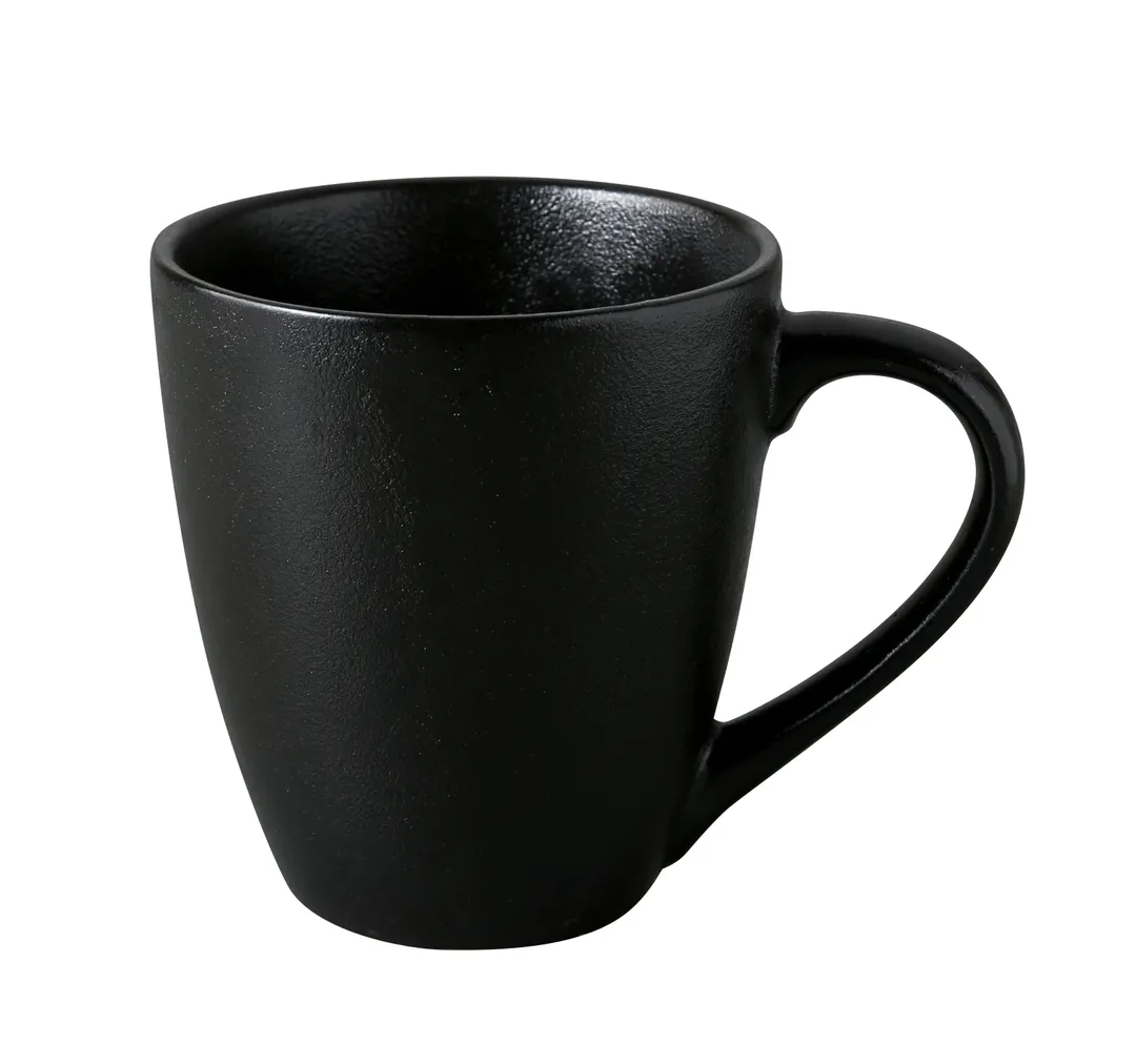 Yanco NB-012 - Noble Black China Mug, 12 oz (3 5/8" x 4"), Dishwasher & Microwave Safe, 1 Dozen