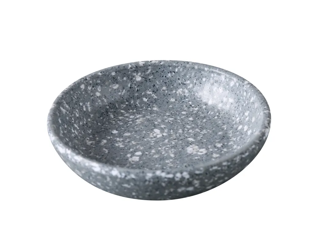 Yanco ST-403 - Round Sauce Dish, 3¼" x ¾" (4"), 4 oz, Gray Melamine, Dishwasher Safe - 1 Dozen