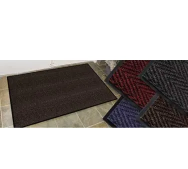 Cactus 1487M-R36 Chevron‑Rib Mat, 3" x 6", 3/8" Thick, Burgundy Polypropylene, Stain‑Resistant
