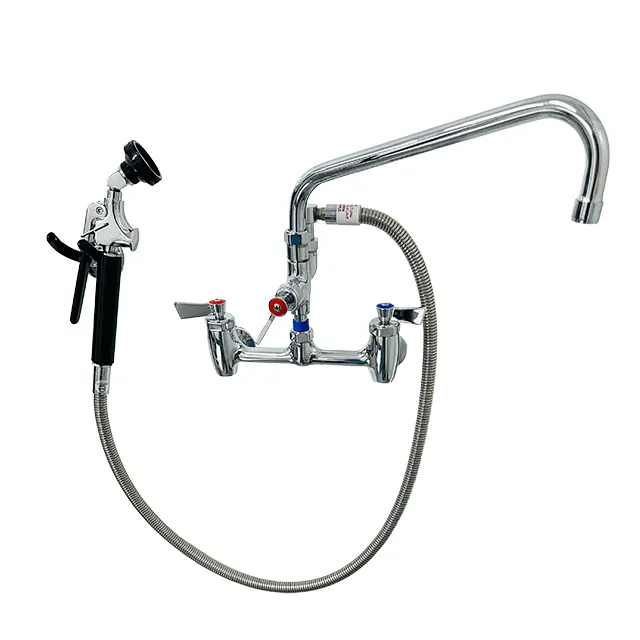 Fisher 76149 Utility Spray Unit, Backsplash Mount, 8" Centers, Swivel Elbow