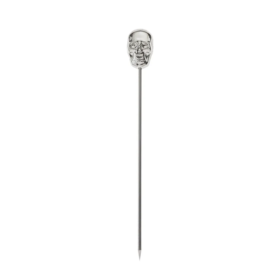 Mercer M37064 Barfly Cocktail Picks, 4-3/8", Skull Top, 18/8 Stainless Steel - Pack