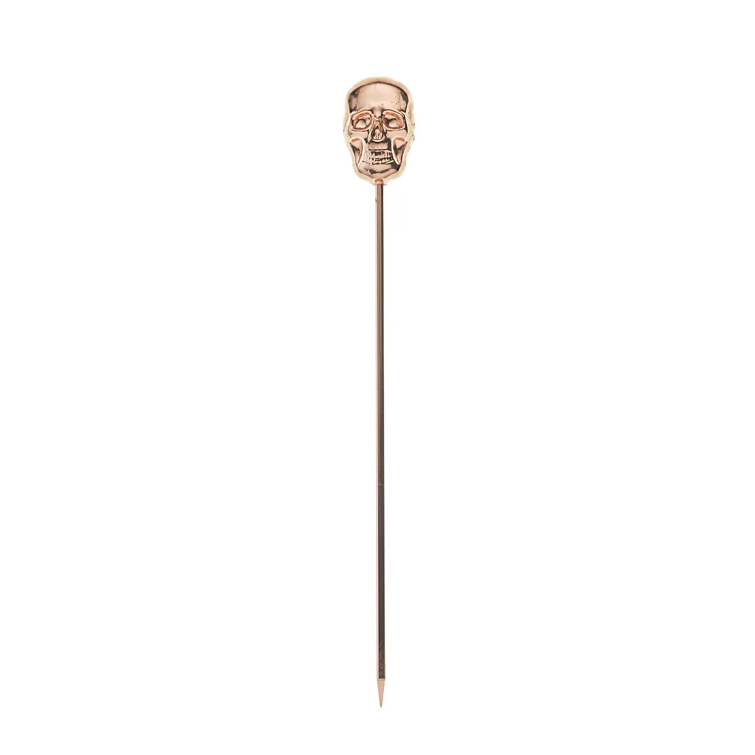 Mercer M37064CP Barfly Cocktail Picks, 4-3/8", Skull Top, 18/8 Stainless Steel, Copper Finish - Pack
