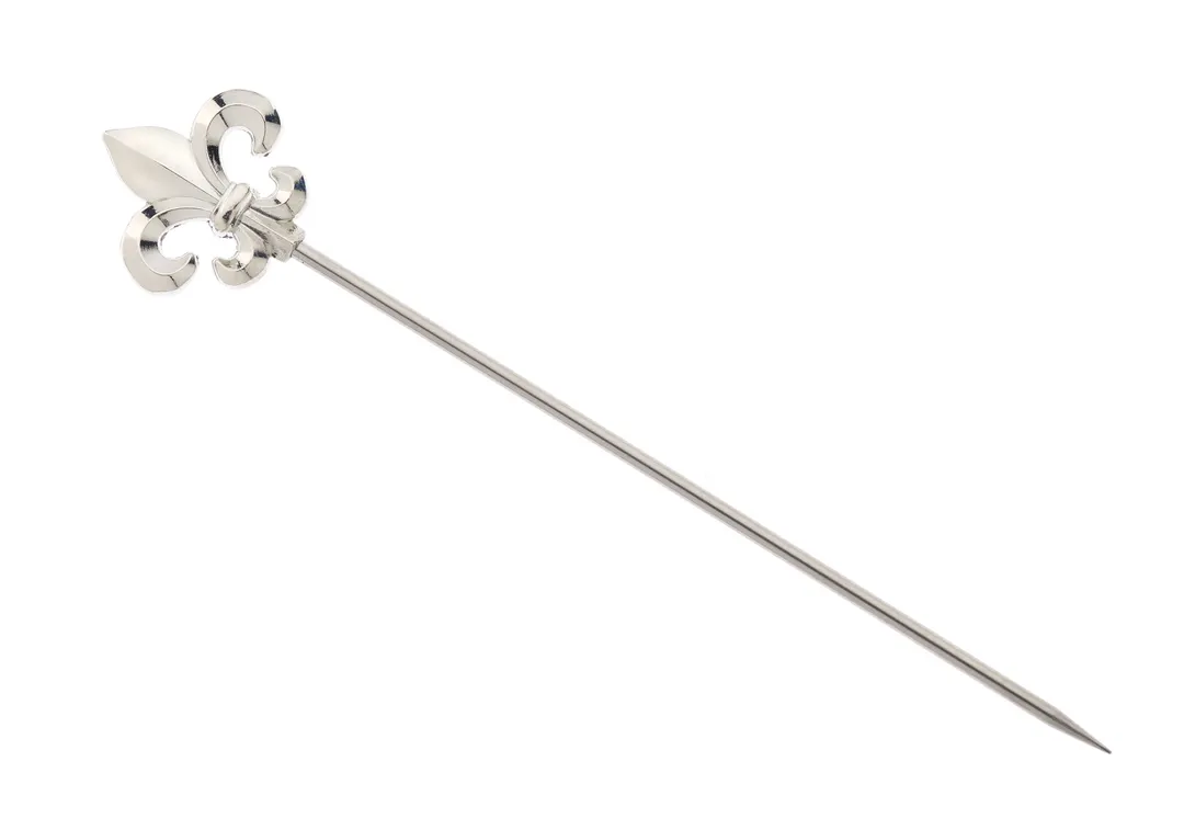 Mercer M37208 Barfly Cocktail Picks, 4-3/8", Fleur de Lis Top, 18/8 Stainless Steel - Pack