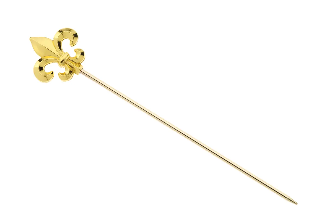 Mercer M37208GD Cocktail Picks, 4-3/8" Fleur de Lis, 18/8 Stainless Steel, Gold Finish - Pack