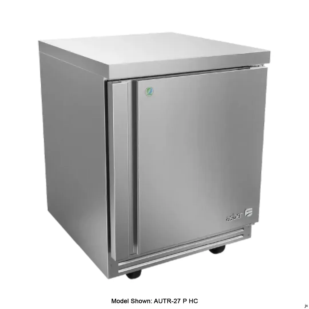 Asber AUTF-27-P 28" 1-Door Undercounter Freezer, Stainless Steel, 6.35 cu. ft., R290, 0°F to -8°F