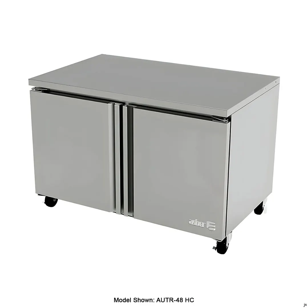 Asber AUTF-48-P 48" 2-Door Undercounter Freezer, Stainless Steel, 12 cu. ft.