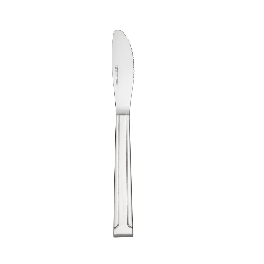 CAC China 1001-08 Dominion Dinner Knife, 8" Length, 18/0 Stainless Steel Solid Handle - 1 Dozen