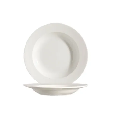 CAC China 101-115 - Soup Plate, 24 oz (11½" Dia × 1⅝" H) Round White Porcelain Safe - 1 Dozen