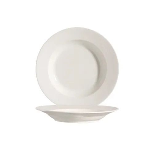 CAC China 101-120 - Lincoln Soup Plate, 12" Diameter, 22 oz Round Bone White Porcelain, Safe-1 Dozen