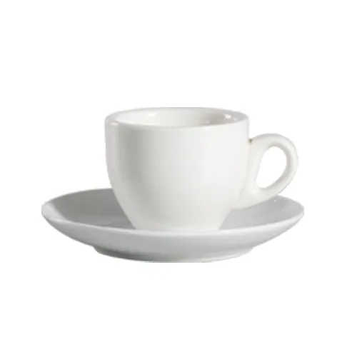 CAC China 101-35 Demitasse Cup, 3.5 oz (1‑3/8" Dia. x 2‑1/4" H), Bone White Porcelain, Safe - 1 Dozen