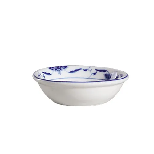 CAC China 103-43 - Blue Porcelain Sauce Dish, 3" Dia x 1" H, Dishwasher Safe, White Finish - 1 Dozen