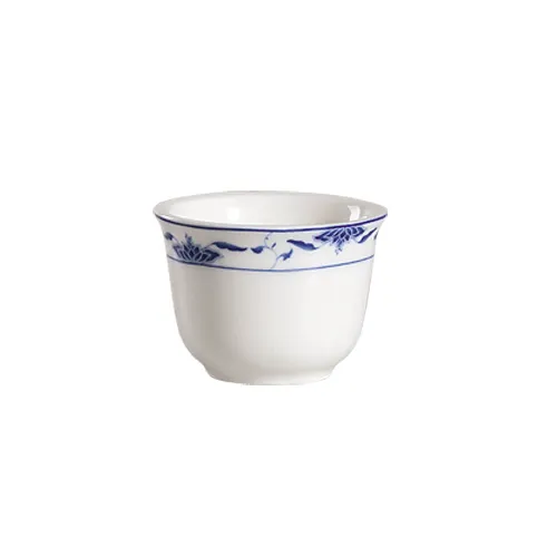 CAC China 103-55 - Blue Tea Cup, 5 oz (3" Dia x 2-1/4" H), Porcelain, Blue White - 1 Dozen