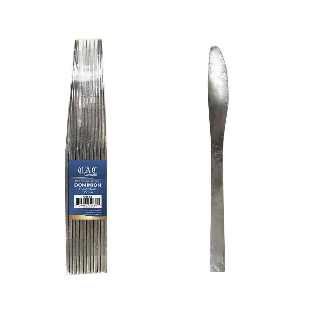 CAC China 1201-08 Dominion Dinner Knife, 8" Solid Handle, 18/0 Stainless Steel, Weight - 1 Dozen