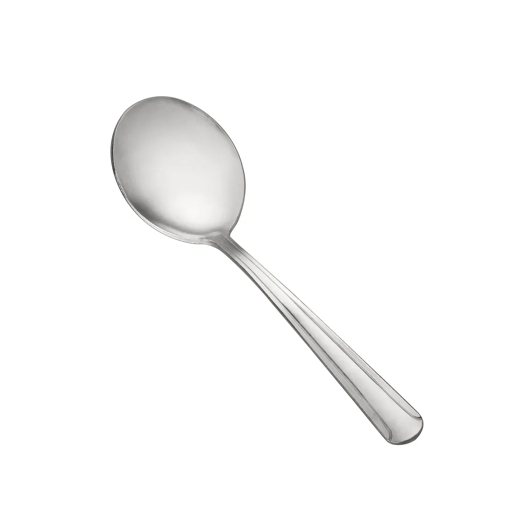 CAC China 2001-04 Dominion Bouillon Spoon, 5-7/8" Length, 18/0 Stainless Steel Finish - 1 Dozen