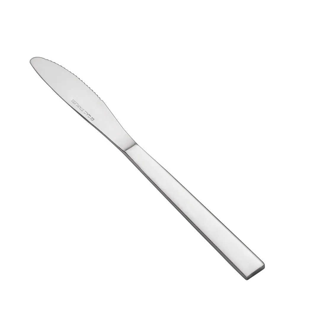 CAC China 2002-08 Windsor Dinner Knife, 8" Length, Solid Handle, 18/0 Stainless Steel - 1 Dozen