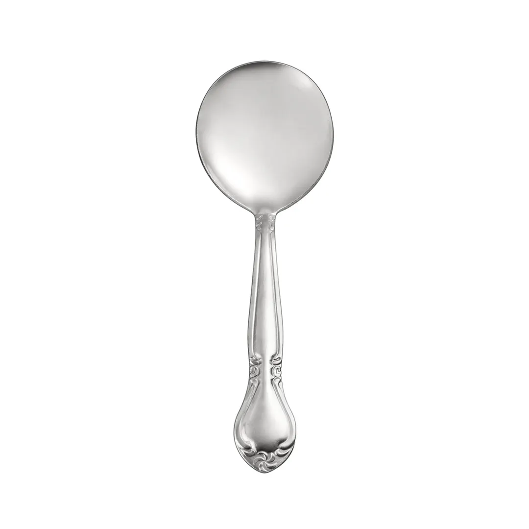 CAC China 2003-04 Elizabeth Bouillon Spoon, 6" Length, Heavy Weight, 18/0 Stainless Steel - 1 Dozen