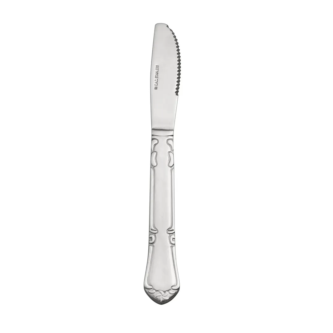 CAC China 2003-08 - Dinner Knife, 8.5" Length, Solid Handle, Heavy, 18/0 Stainless Steel - 1 Dozen