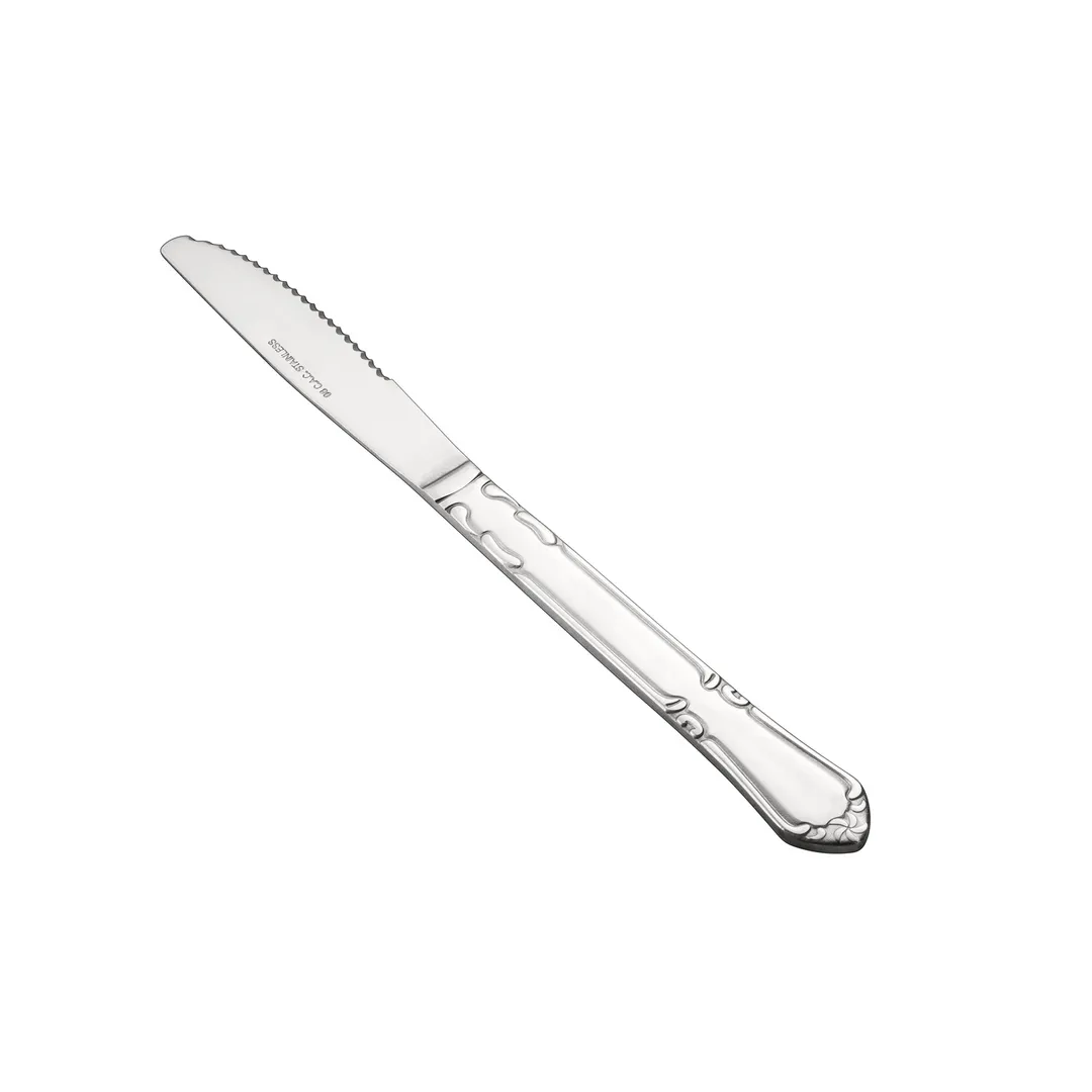 CAC China 2003-08 - Dinner Knife, 8.5" Length, Solid Handle, Heavy, 18/0 Stainless Steel - 1 Dozen
