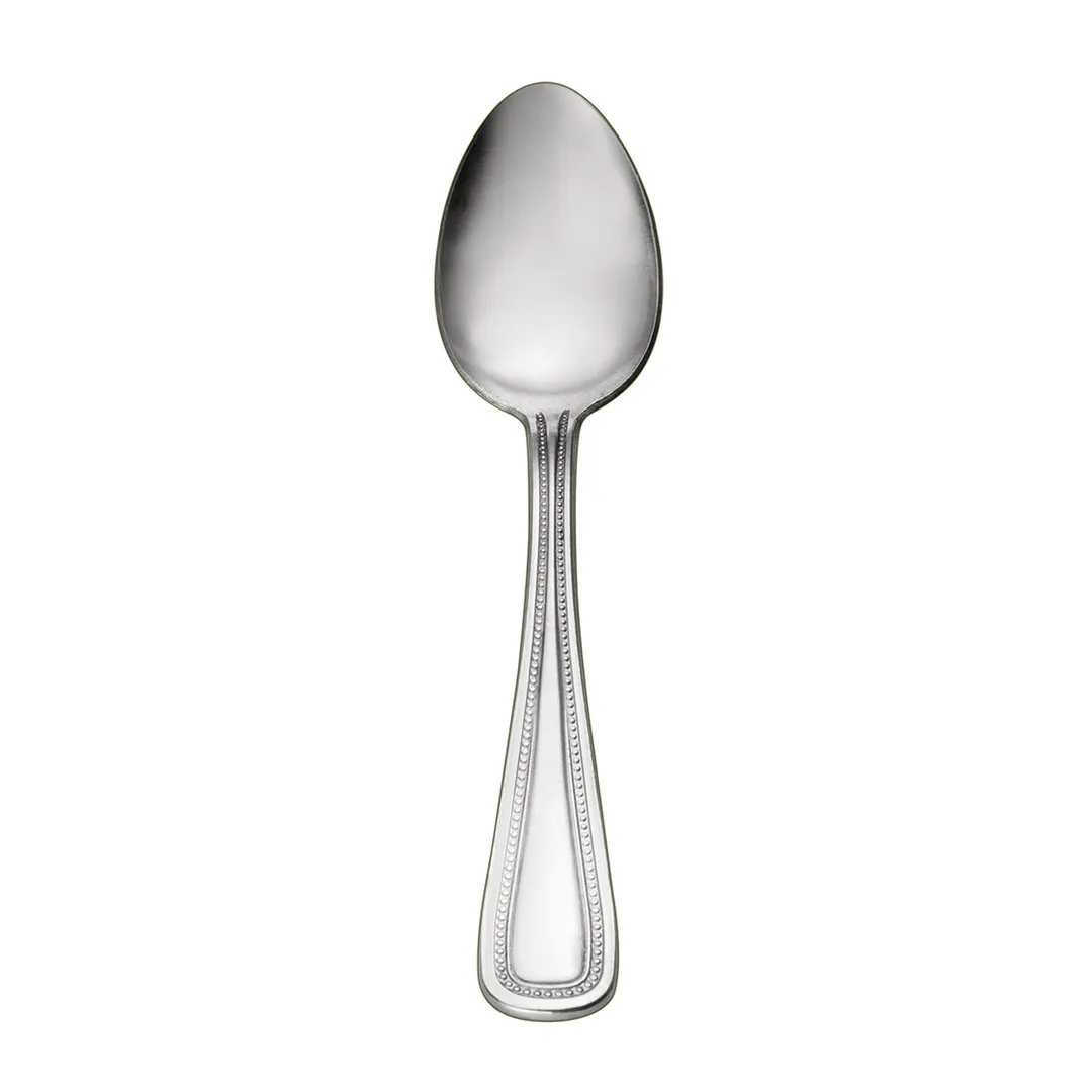 CAC China 2008-01 Pearl Teaspoon, 6" Length, Heavy Weight, 18/0 Stainless Steel - 1 Dozen