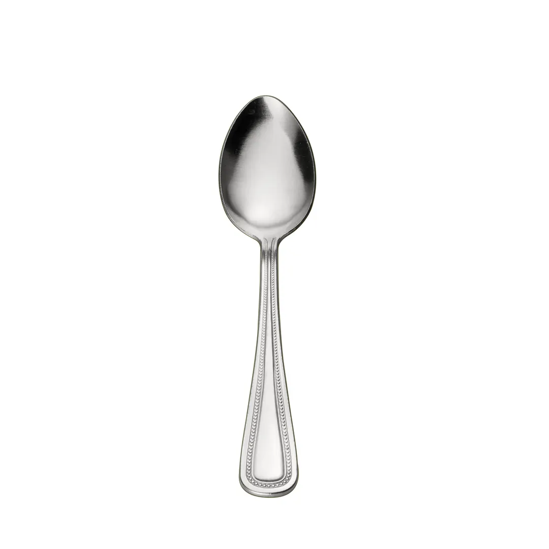 CAC China 2008-03 Pearl Dinner Spoon, 7-1/4" Length, Weight, 18/0 Stainless Steel Finish - 1 Dozen