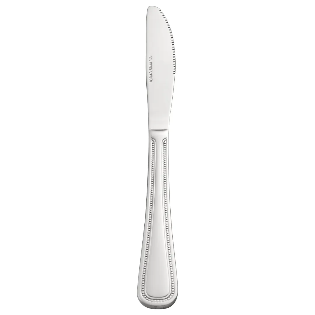 CAC China 2008-08 Pearl Dinner Knife 8-3/4" Length Solid Handle 18/0 Stainless Steel - 1 Dozen