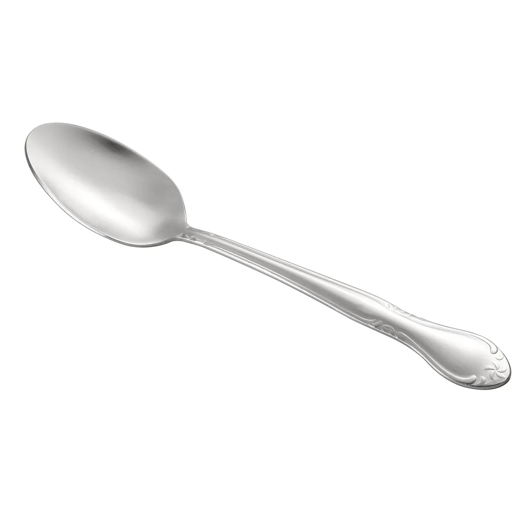 CAC China 2023-01 Elizabeth Teaspoon, 6-3/8" Length, Heavy Weight, 18/0 Stainless Steel - 1 Dozen