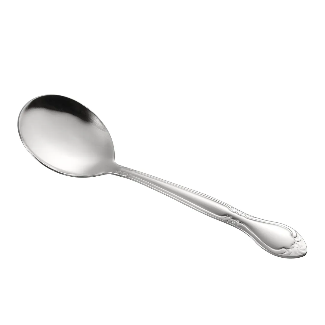 CAC China 2023-04 - Elizabeth Bouillon Spoon, 6" Length, Heavy Weight, 18/0 Stainless Steel - 1 Dozen