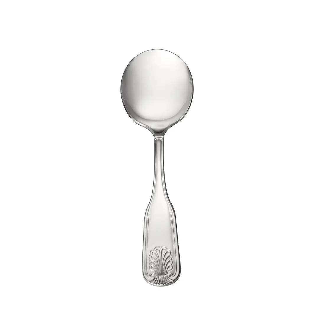 CAC China 3001-04 Phoenix Bouillon Spoon, 6-1/8" Length, Weight, 18/0 Stainless Steel - 1 Dozen