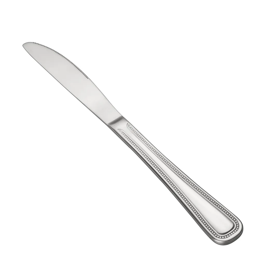 CAC China 3008-08 Black Pearl Dinner Knife, 8-3/4" 18/0 Stainless Steel, Solid Handle - 1 Dozen