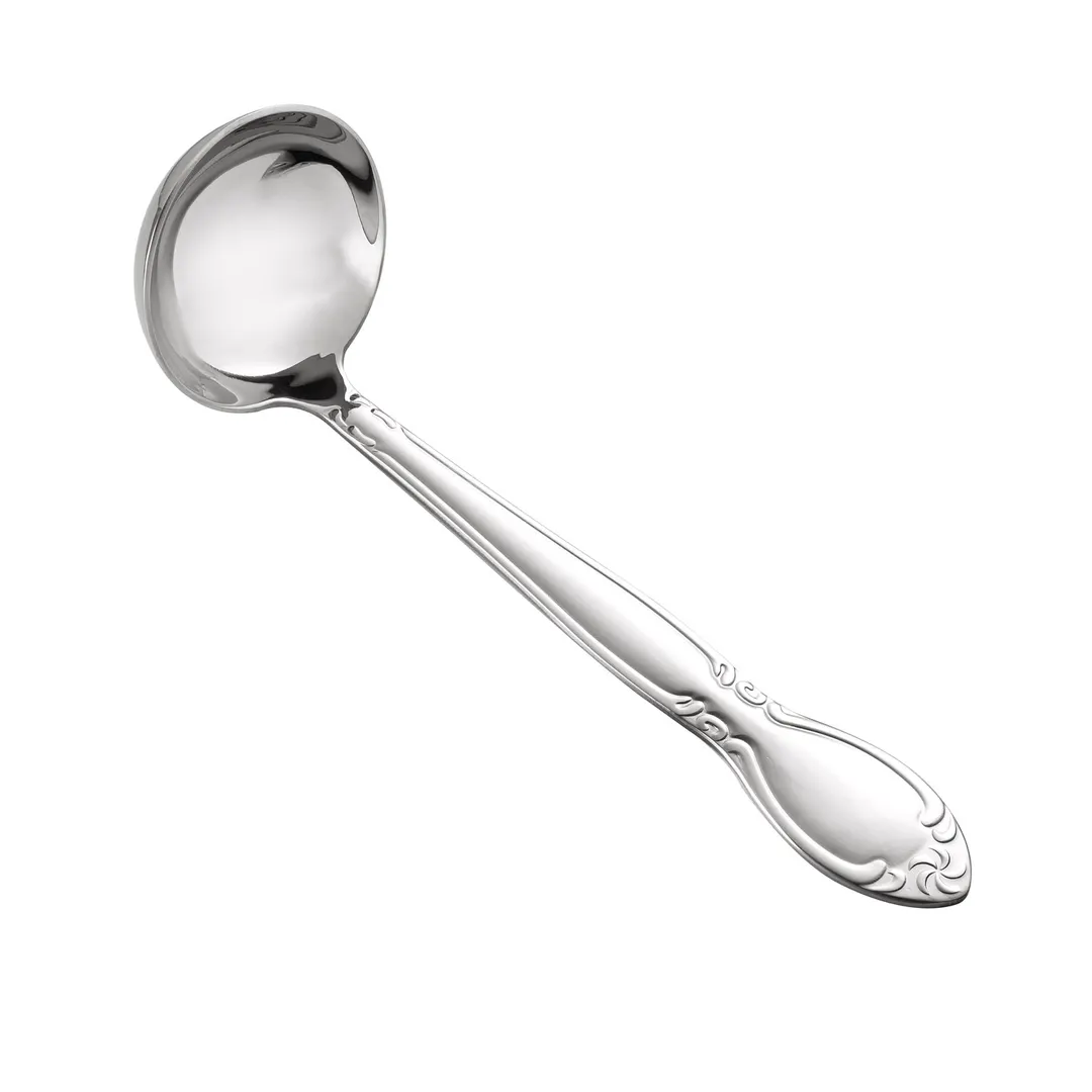 CAC China 3023-37 Louvre Ladle, 2 oz., 9-1/4", 18/0 Stainless Steel, Extra Heavy Weight, One-Piece