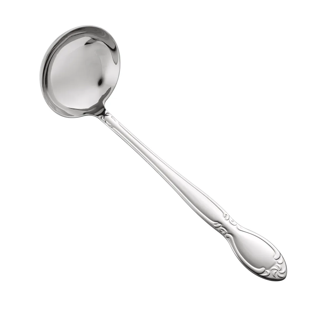 CAC China 3023-38 Louvre Ladle, 4 oz., 11-1/2", 18/0 Stainless Steel, Extra Heavy Weight