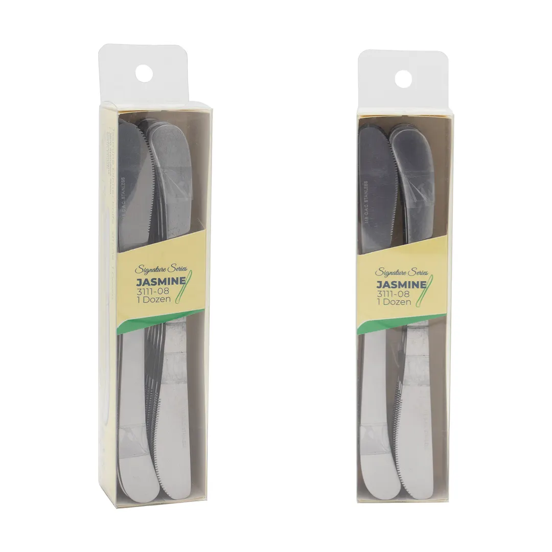 CAC China 3111-08 Jasmine CPK Dinner Knife, 7-3/8" Heavy 18/0 Stainless Steel - 1 Dozen
