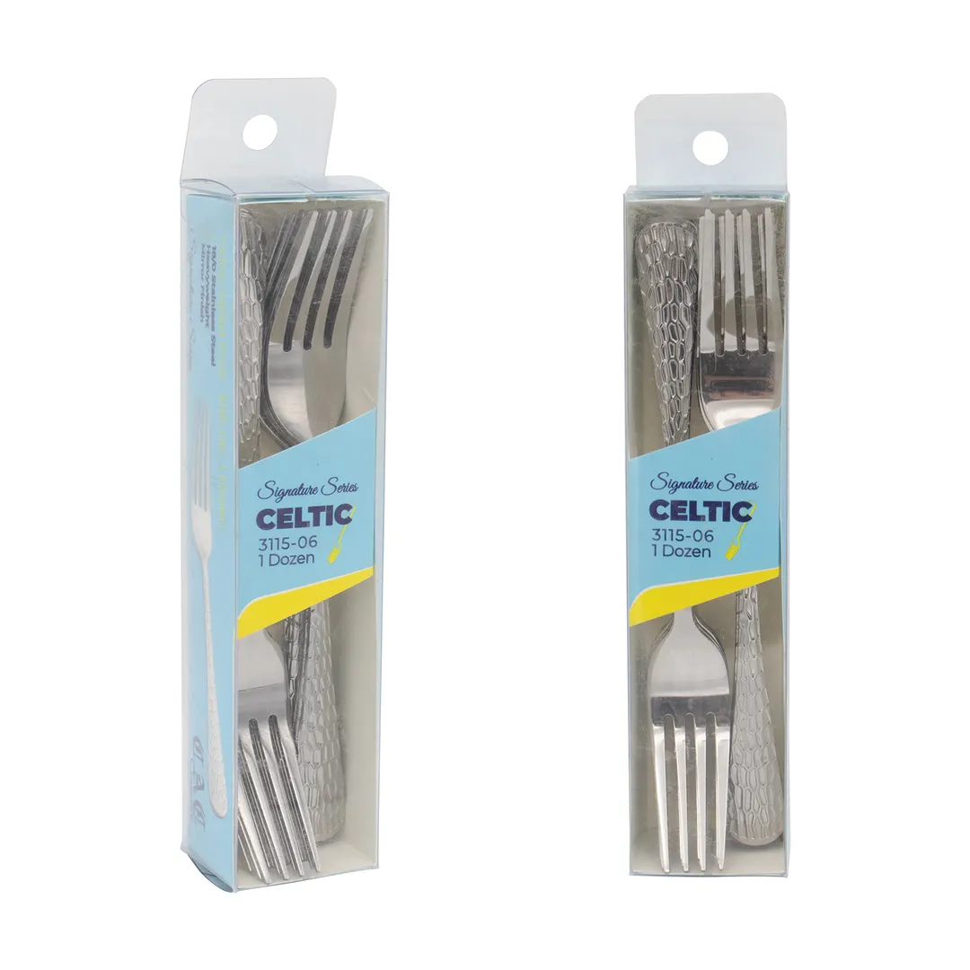 CAC China 3115-06 Celtic CPK Salad Fork, 7" Length, Heavy Weight, 18/0 Stainless Steel - 1 Dozen