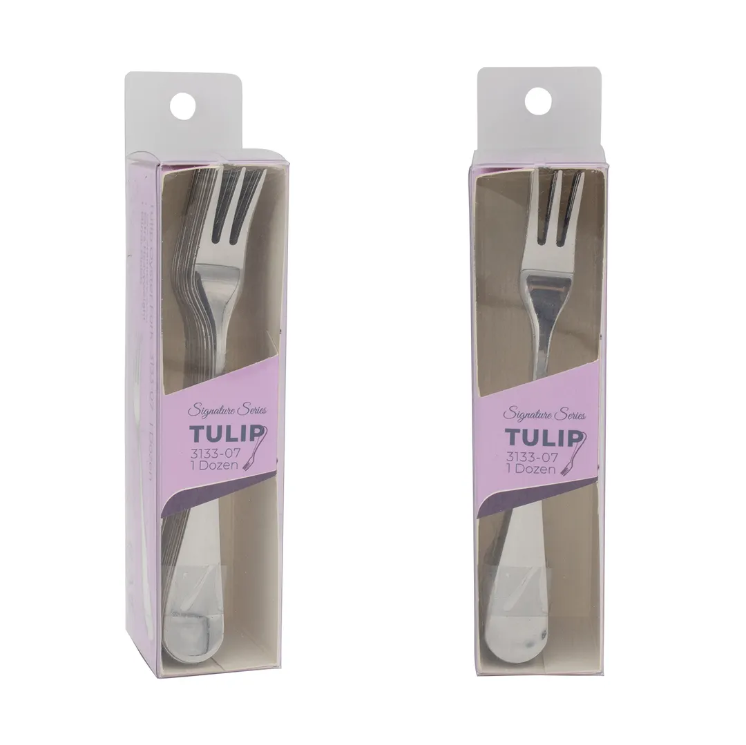 CAC China 3133-07 Tulip CPK Oyster Fork, 5-5/8" (6") Length, 18/0 Stainless Steel - 1 Dozen