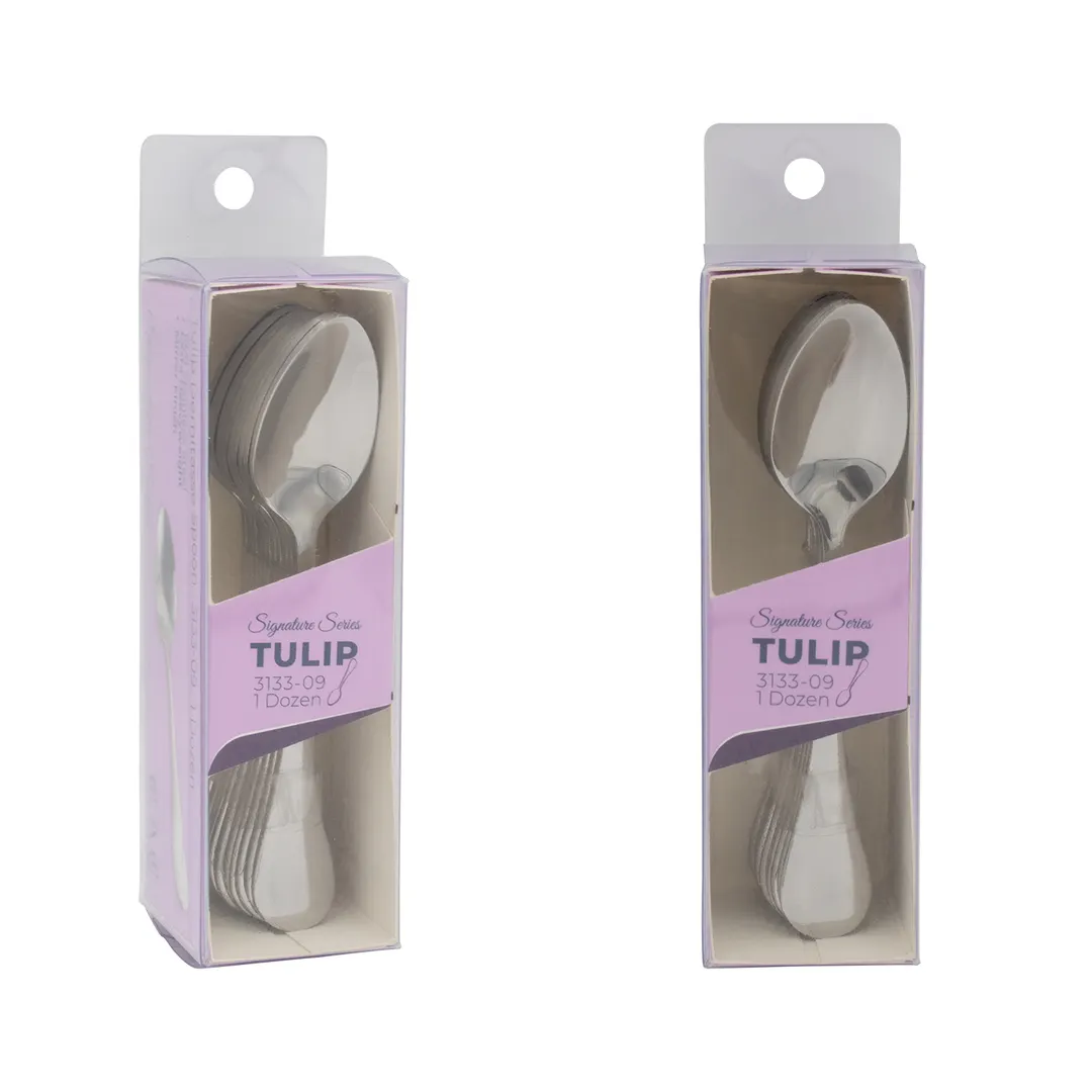 CAC China 3133-09 Tulip CPK Demitasse Spoon, 4½" Extra Heavy Duty, 18/0 Stainless Steel - 1 Dozen