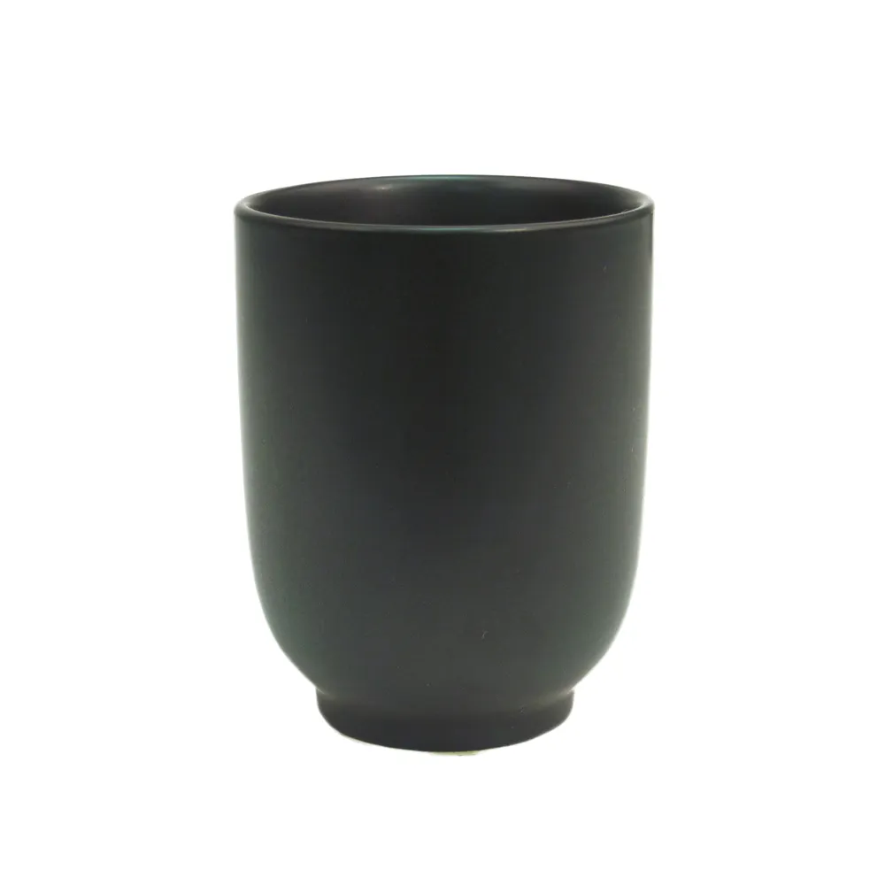 CAC China 666-1-BLK - Japanese 8 oz Stoneware Cup, Black Glaze, Dishwasher Safe - 1 Dozen
