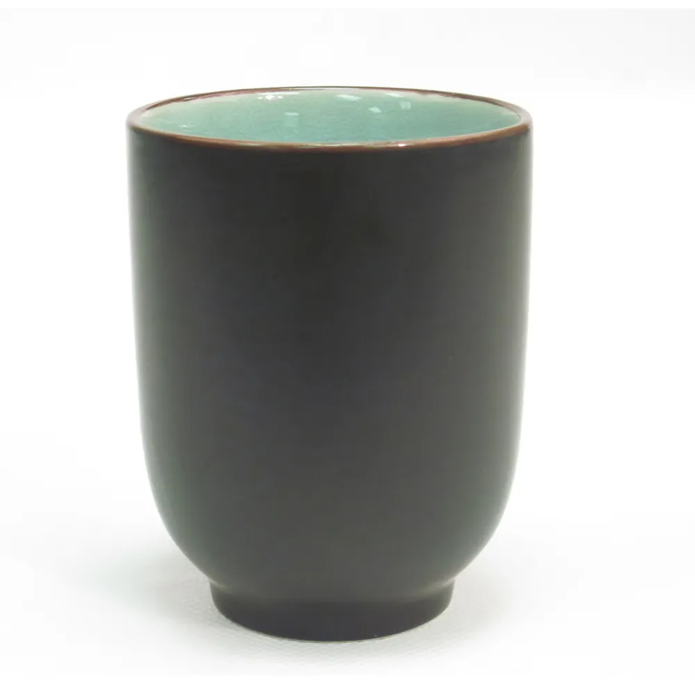 CAC China 666-1-BLU Stoneware Cup, 8 oz (2-3/4" Dia x 3-3/4" H), Lake Blue Glaze, Oven Safe - 1 Dozen
