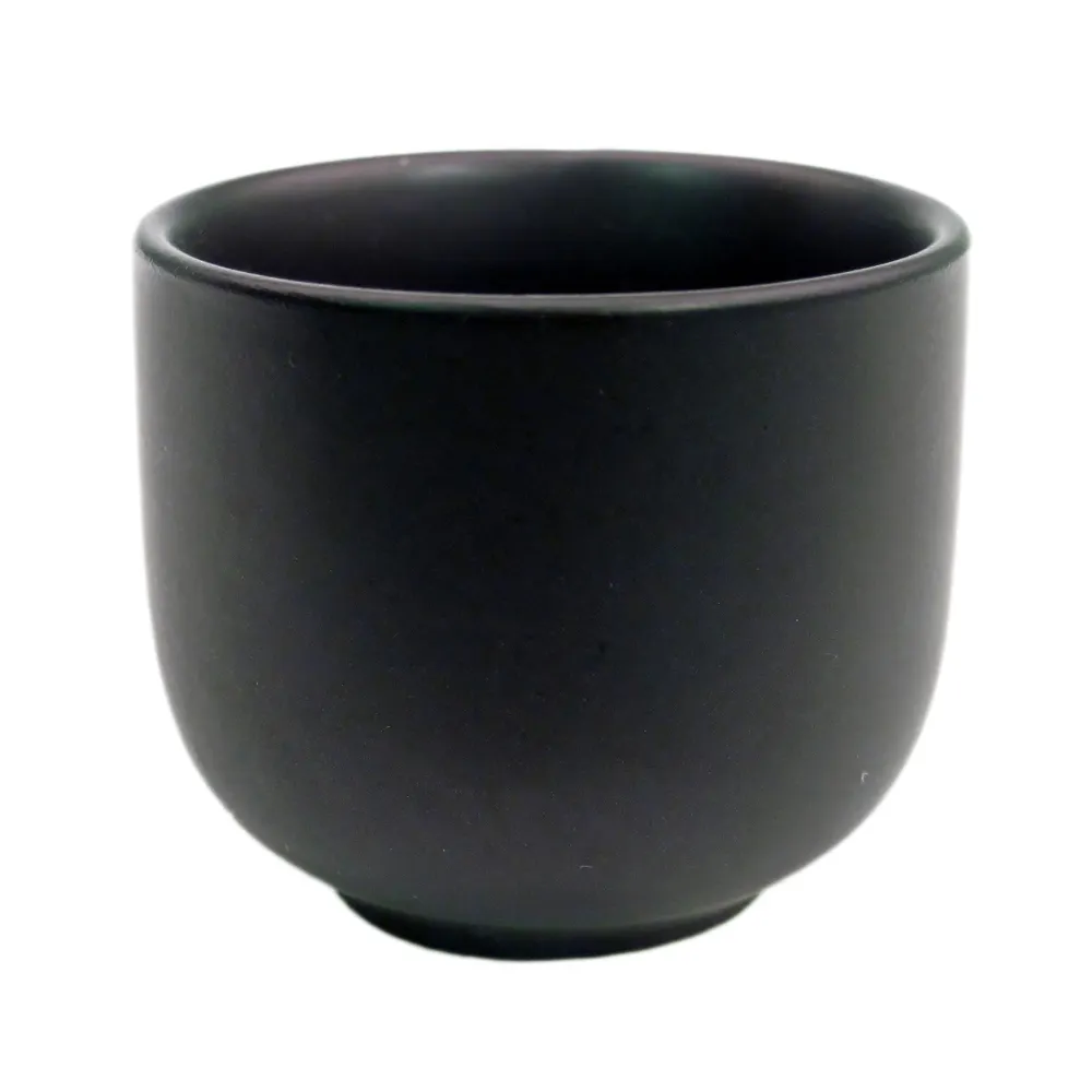 CAC China 666-WC-BLK Japanese Style Sake Cup, 1-1/2 oz., 2" dia. x 1-3/4"H, Black, Stoneware, 1 Dozen