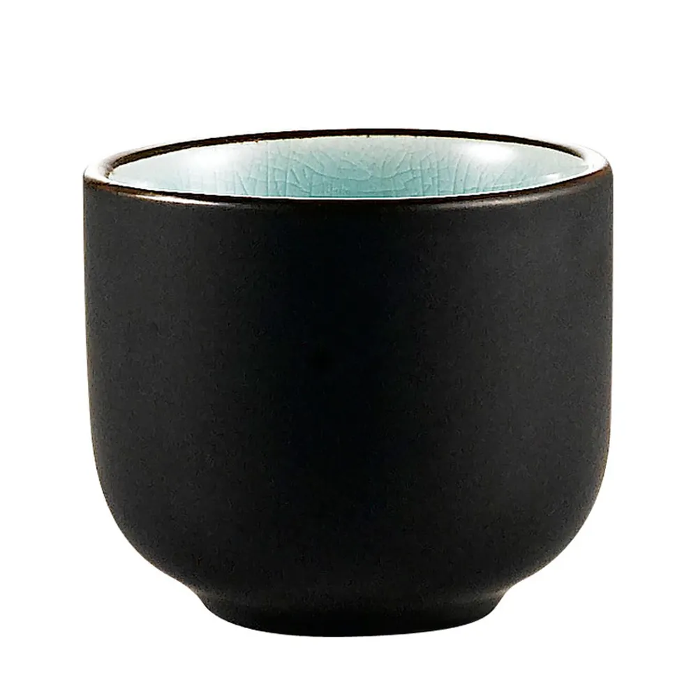CAC China 666-WC-BLU Sake Cup, 1-1/2 oz., 2" dia. x 1-3/4"H, Stoneware, Lake Blue - 1 Dozen