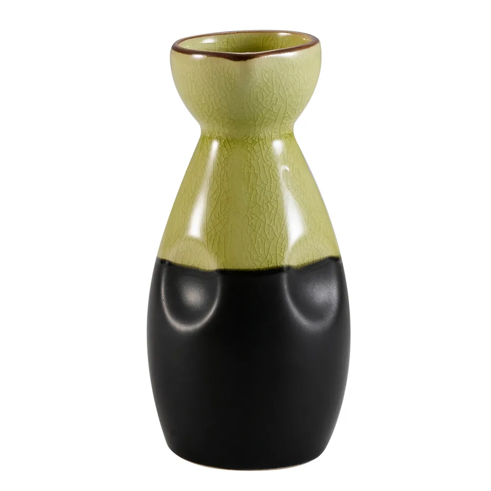 CAC China 666-WP-G Sake Pot, 6 oz, 1-3/4" dia. x 5-1/4" H, Stoneware, Golden Green, Reactive Glaze - 1 Dozen