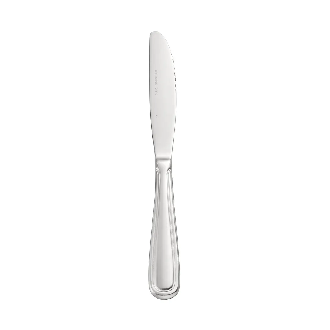 CAC China 8002-08 Elite Dinner Knife, 8-7/8" Solid Handle, Heavy 18/8 Stainless Steel - 1 Dozen