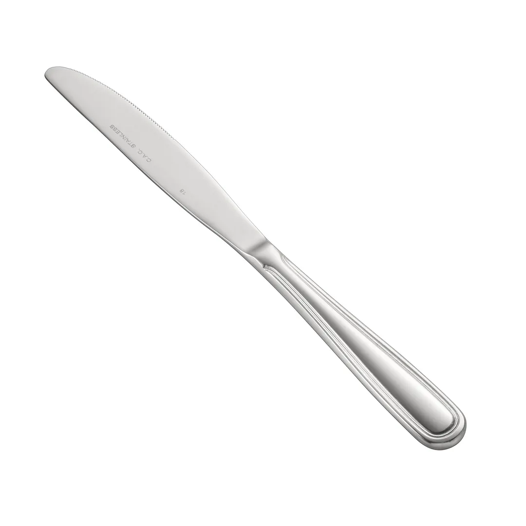 CAC China 8002-08 Elite Dinner Knife, 8-7/8" Solid Handle, Heavy 18/8 Stainless Steel - 1 Dozen